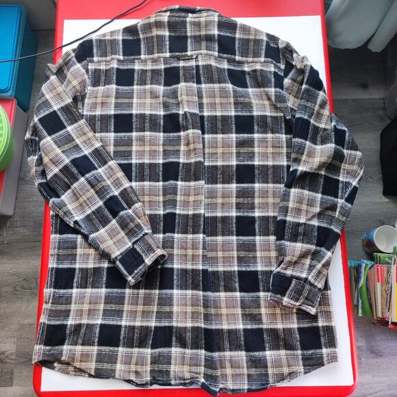 Red Head casual button down flannel shirt brown grey plaid men's size 2XLT - Picture 3 of 10